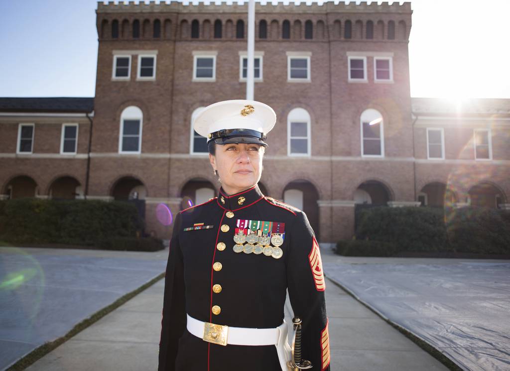 female marine dress blues