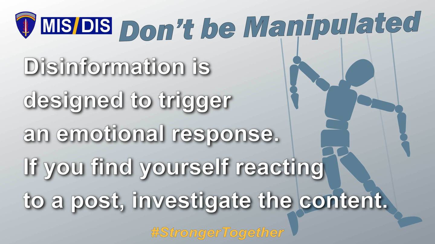 A post about manipulation, from the military misinformation/disinformation campaign for social media.