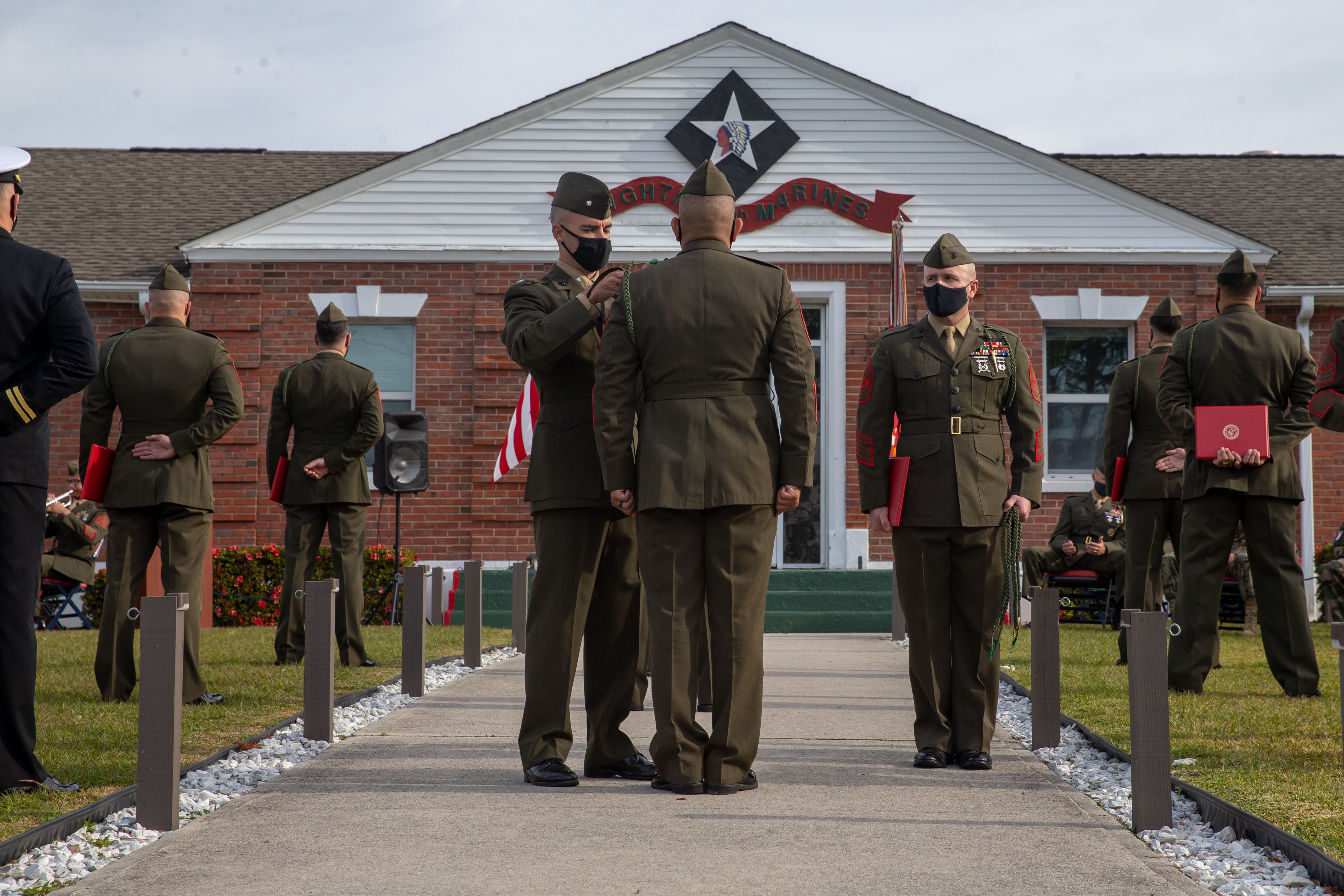 Here's why these Marines are now wearing the French Fourregere Here's why these Marines are now wearing the French Fourregere