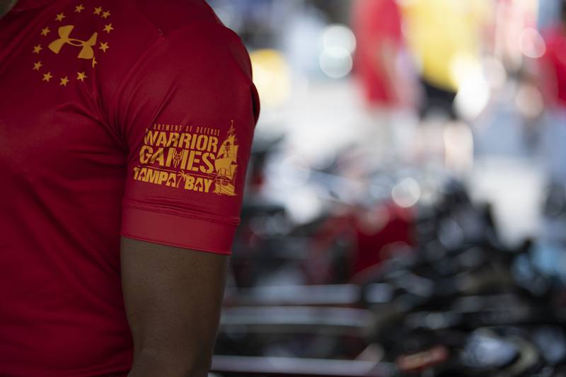 Marine Corps competitors get ready for the 2019 DoD Warrior Games cycling competition in Tampa, Fla., June 23.