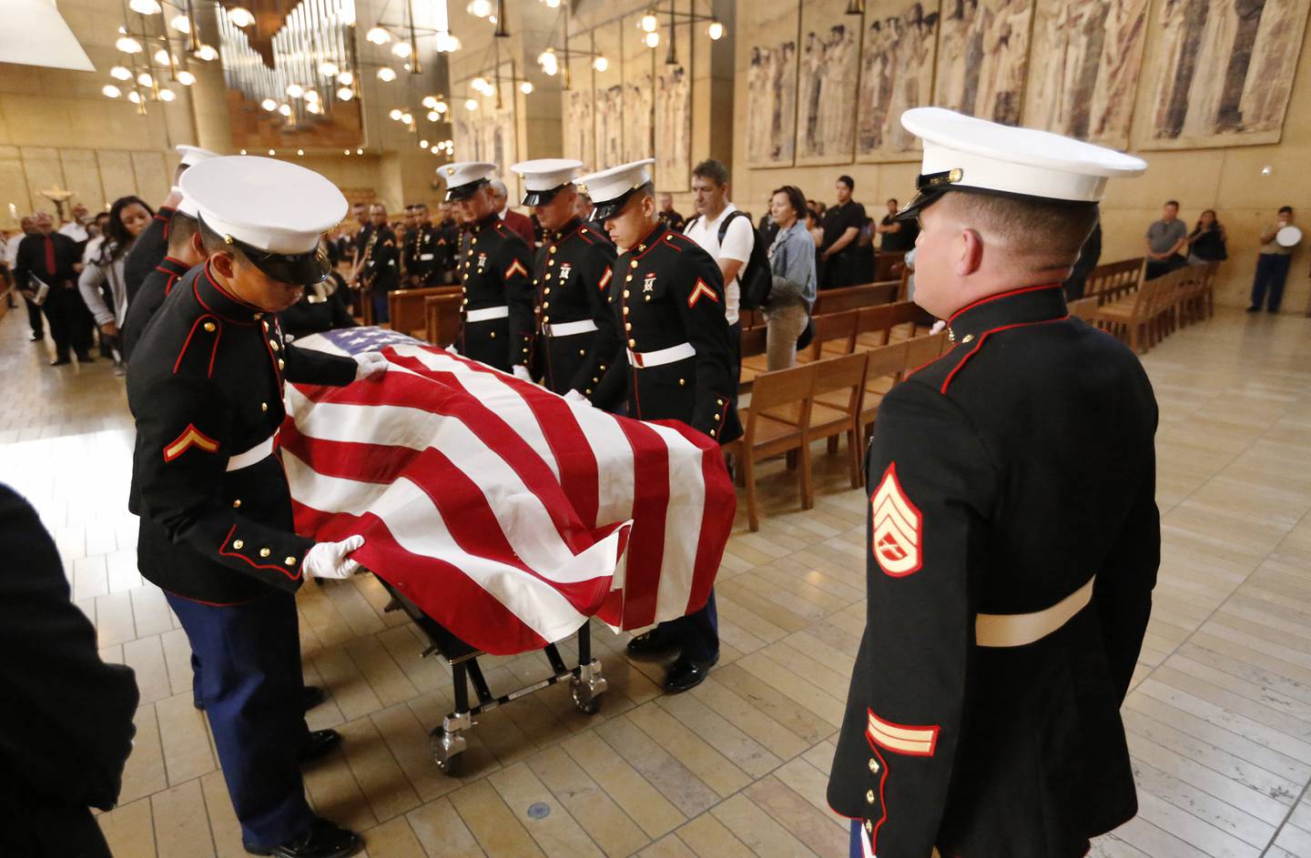 Funeral held for Marine killed while on leave in Los Angeles