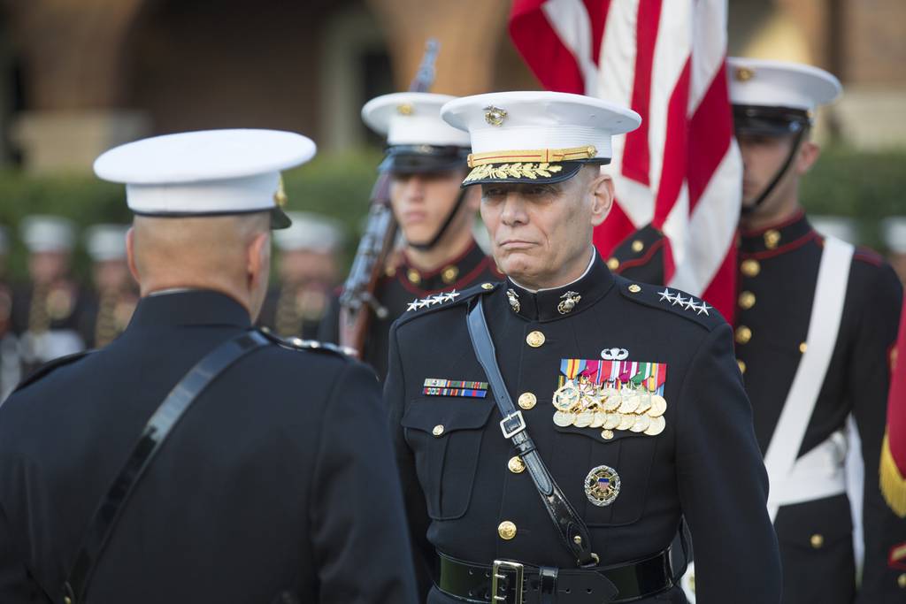 Marine Gen. years retires commandant, Paxton, in 42 after John assistant uniform