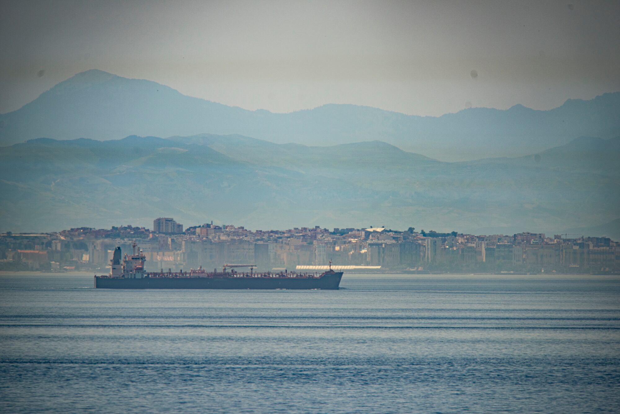 A view of the vessel the Clavel sailing on international waters crossing the Gibraltar stretch on Wednesday, May 20, 2020.